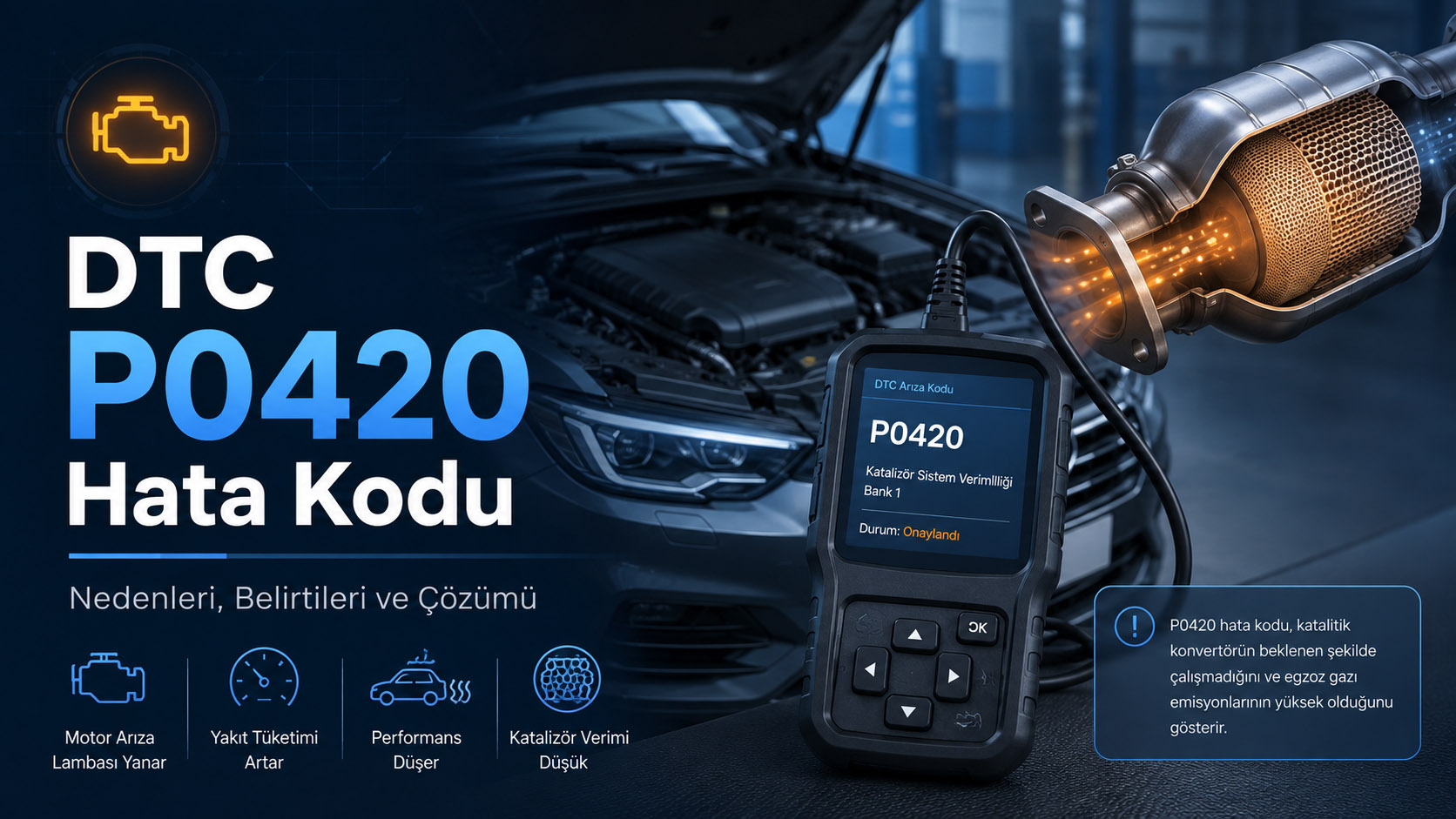 DTC P0420 Hata Kodu Nedir? Nedenleri, Belirtileri ve Çözümü