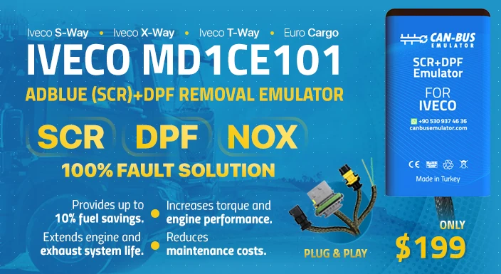 iveco md1ce101 adblue scr+dpf emulator